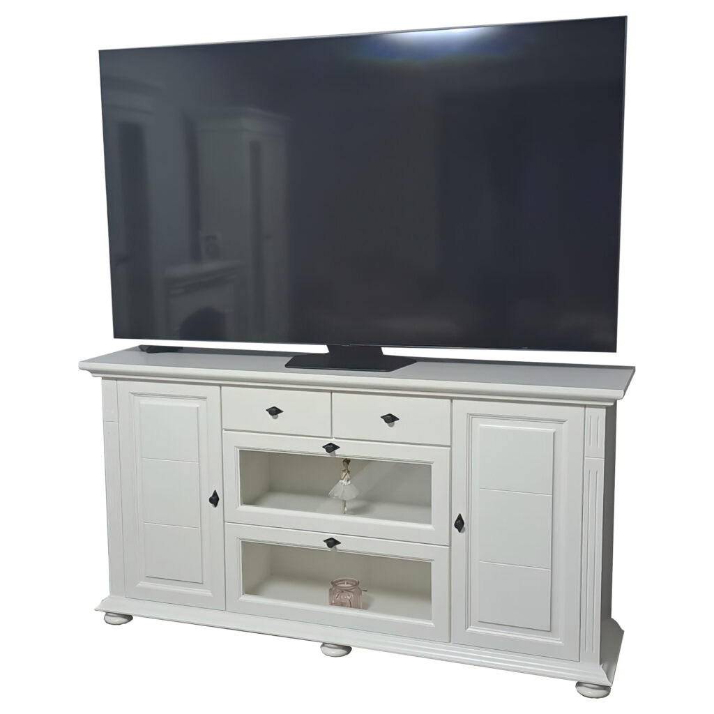 High comfortable TV: an impressive furniture, perfect for any living 4 Common Maria Solid, white wood