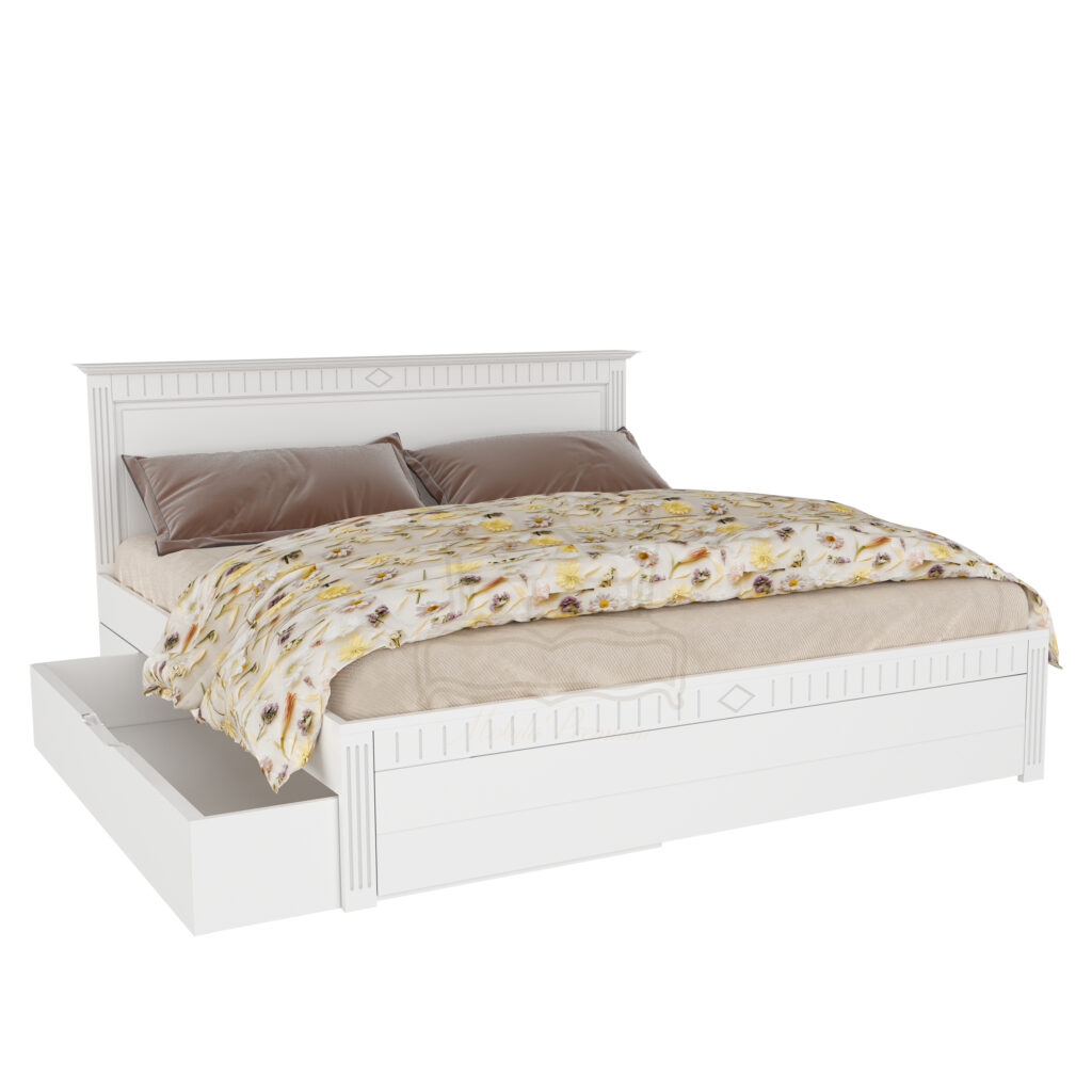 Choose a 140x200 wooden bed for your style 3 Adele bed with massive wooden drawer