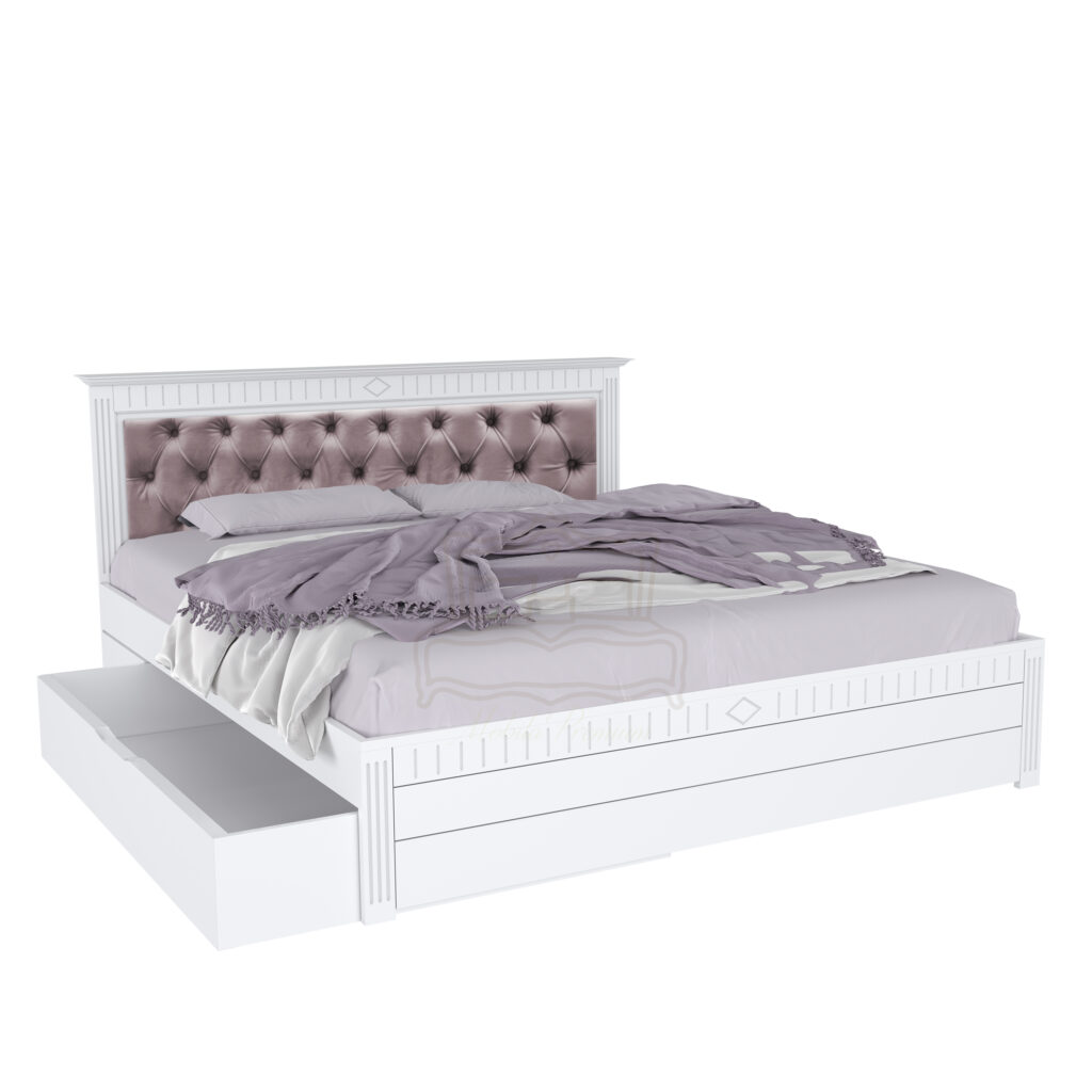 Choose a 140x200 wooden bed for your 8 style Bedbit Rosa, with drawer, solid wood