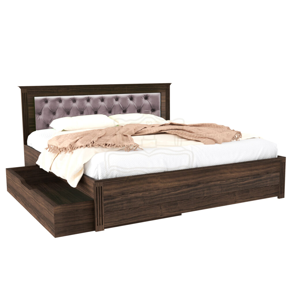 Choose a 140x200 wooden bed for your style 7 Padded Pink Louis bed, with drawer, massive wood