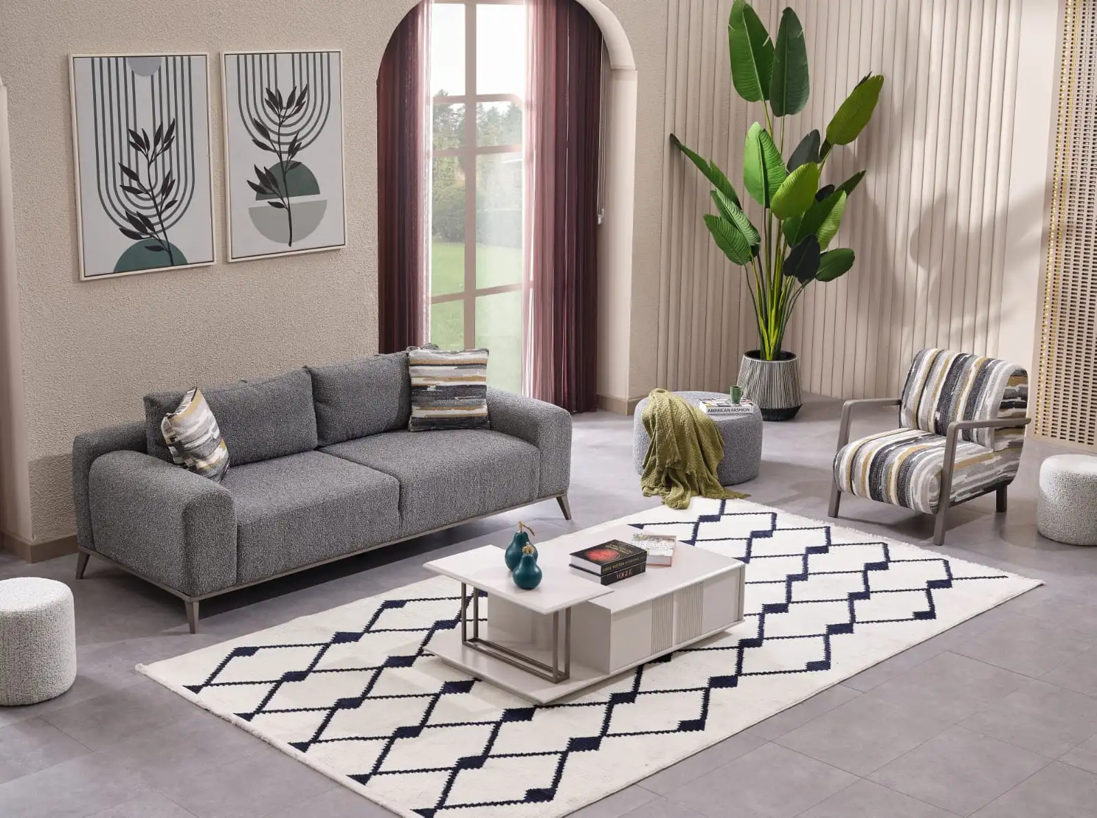 Fixed luxury sofa 3 seats Cenova