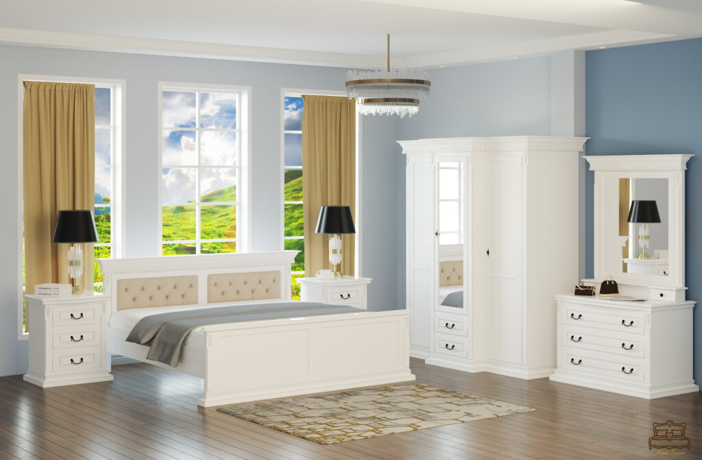 Modern atmosphere with solid wood furniture 3 Palermo white bedroom, massive wood in a modern atmosphere