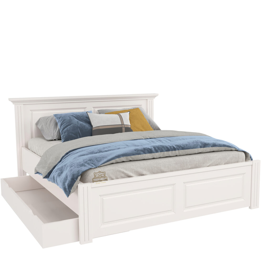 Solid wood bed: an investment that will bring you joy every day 2 Bed with selection 2 storage box, solid wood, white, 160x200