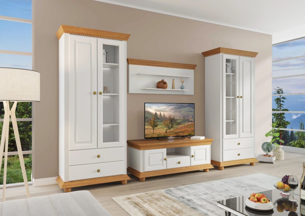 Luxury and refinement: 17 Premium colors for solid wood living room furniture 5 Living Regal 4 pieces of solid wood
