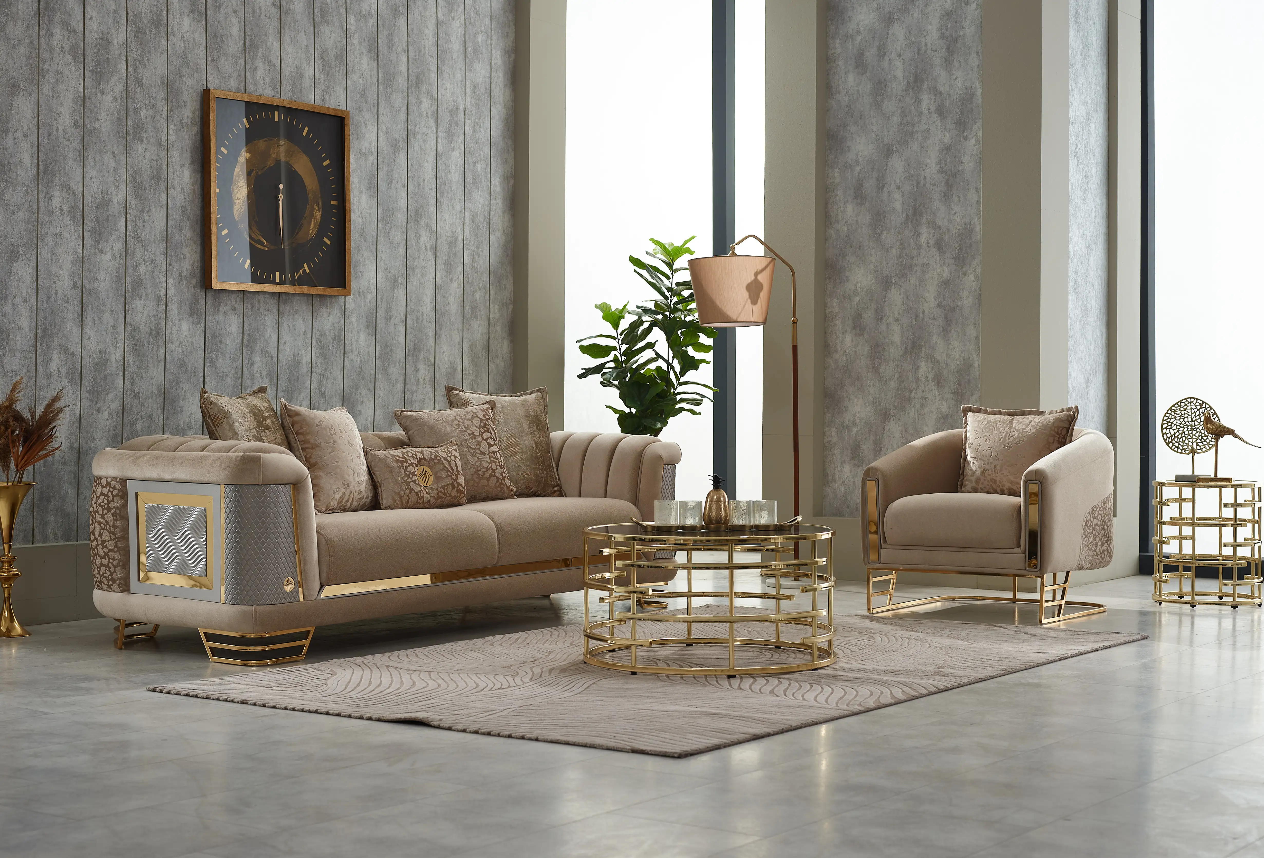 Fixed sofa 3 places of luxury Romans