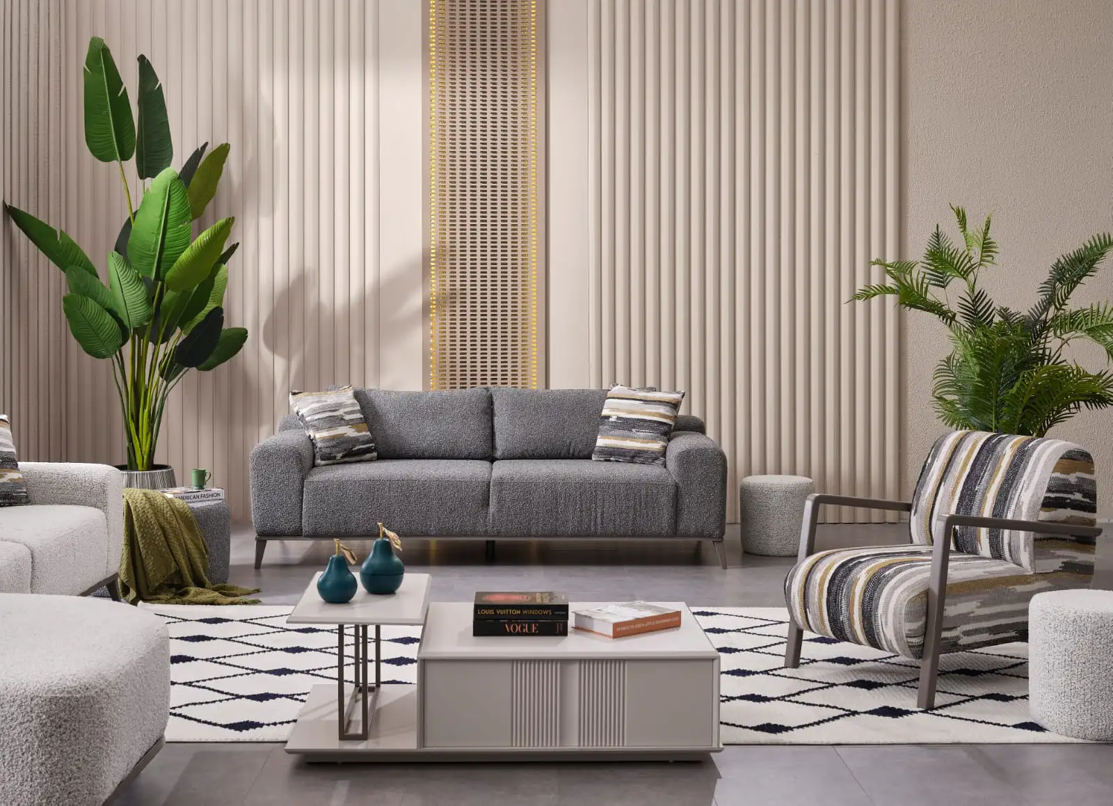 Fixed luxury sofa 3 seats Cenova