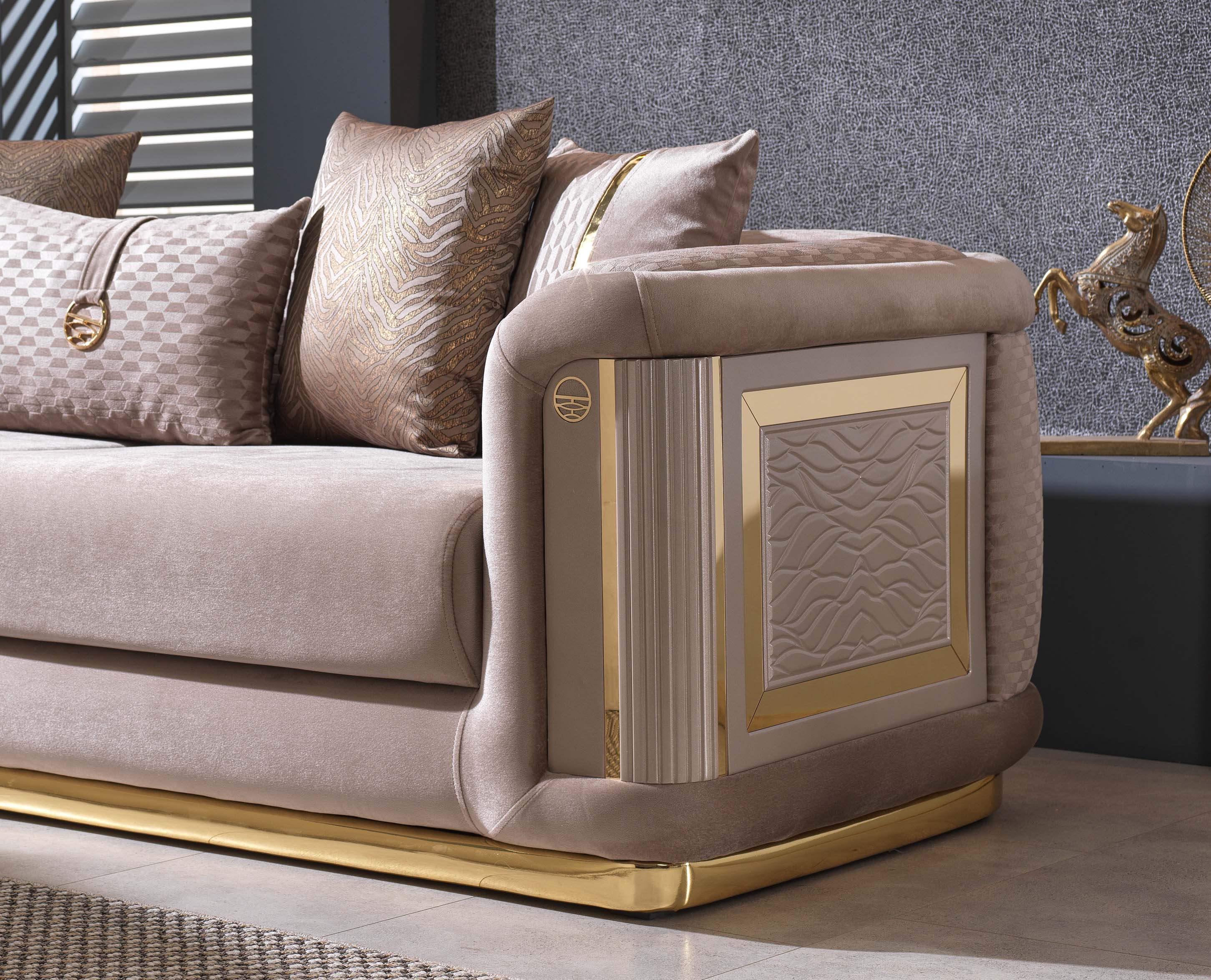 Fixed sofa with 2 seats of elegance