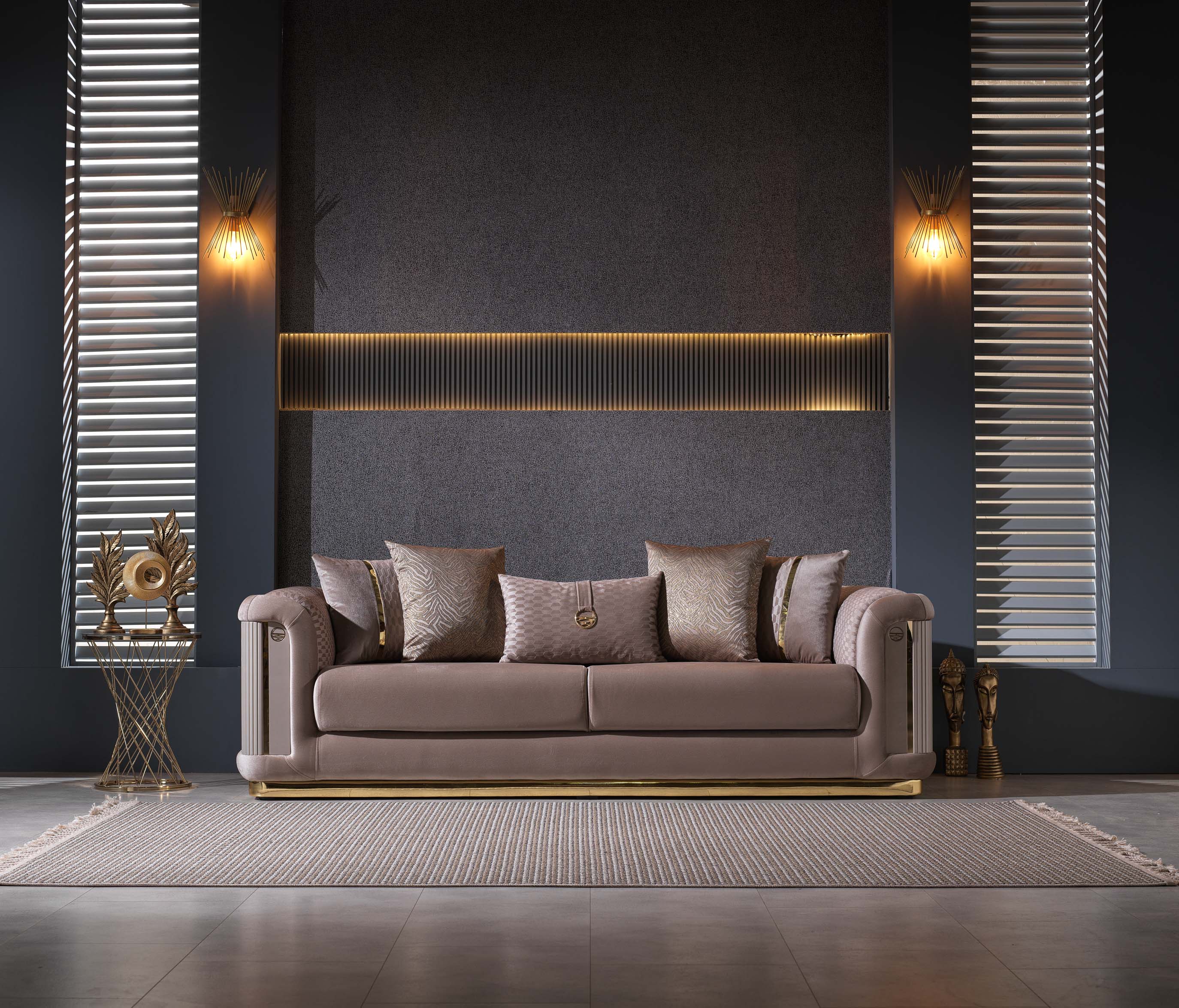 Fixed sofa with 2 seats of elegance