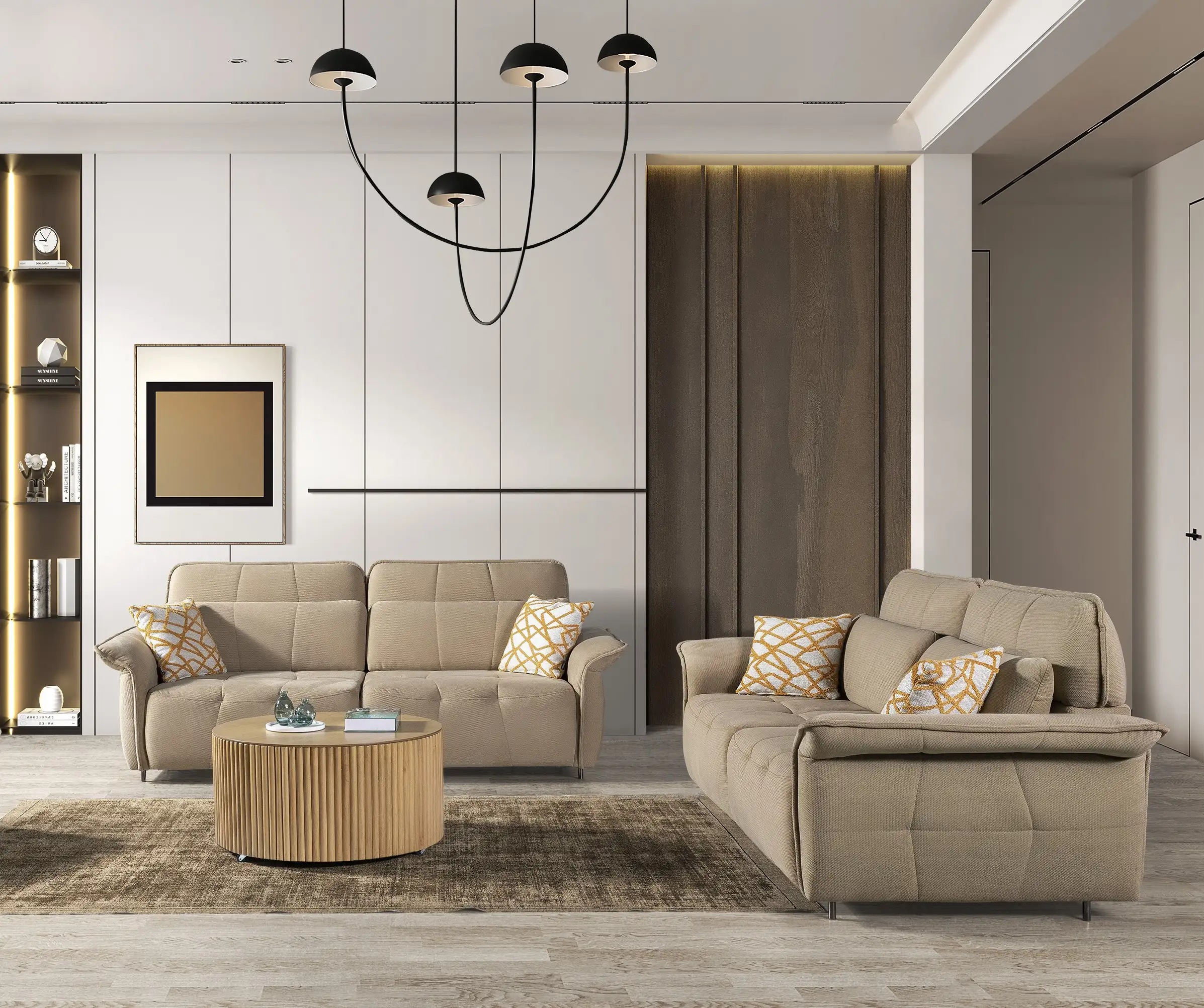 Set 2 Sofas Como Premium