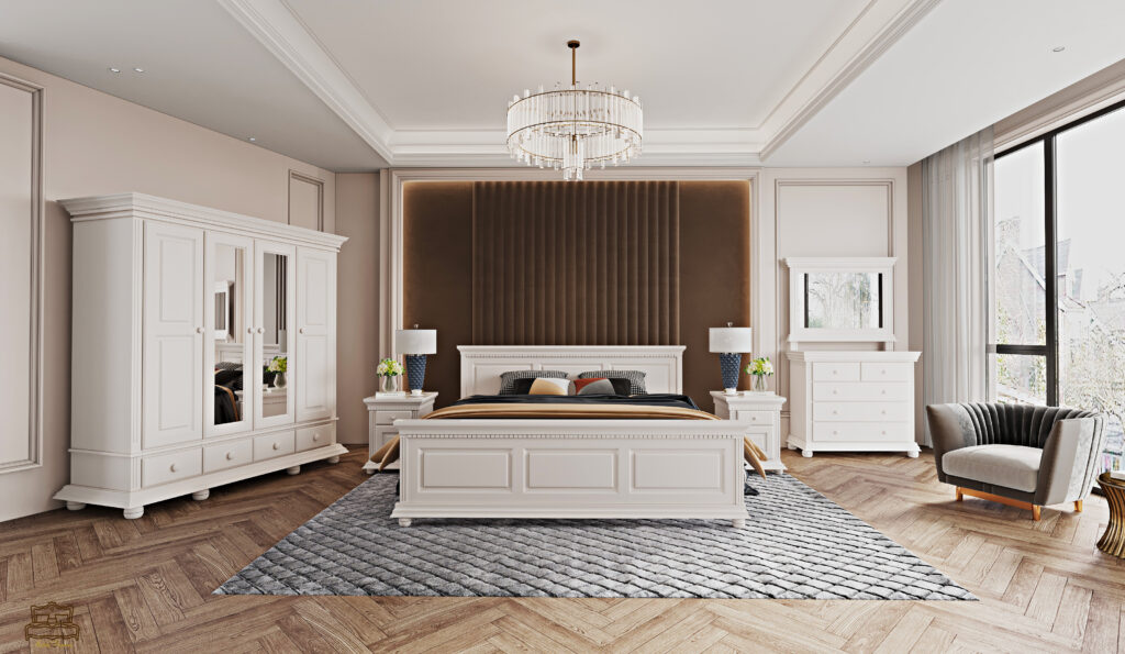 Functional and aesthetic furniture, with a style according to preferences 3 Luxus bedroom in solid wood, white with 4Door furniture - functional and aesthetic furniture