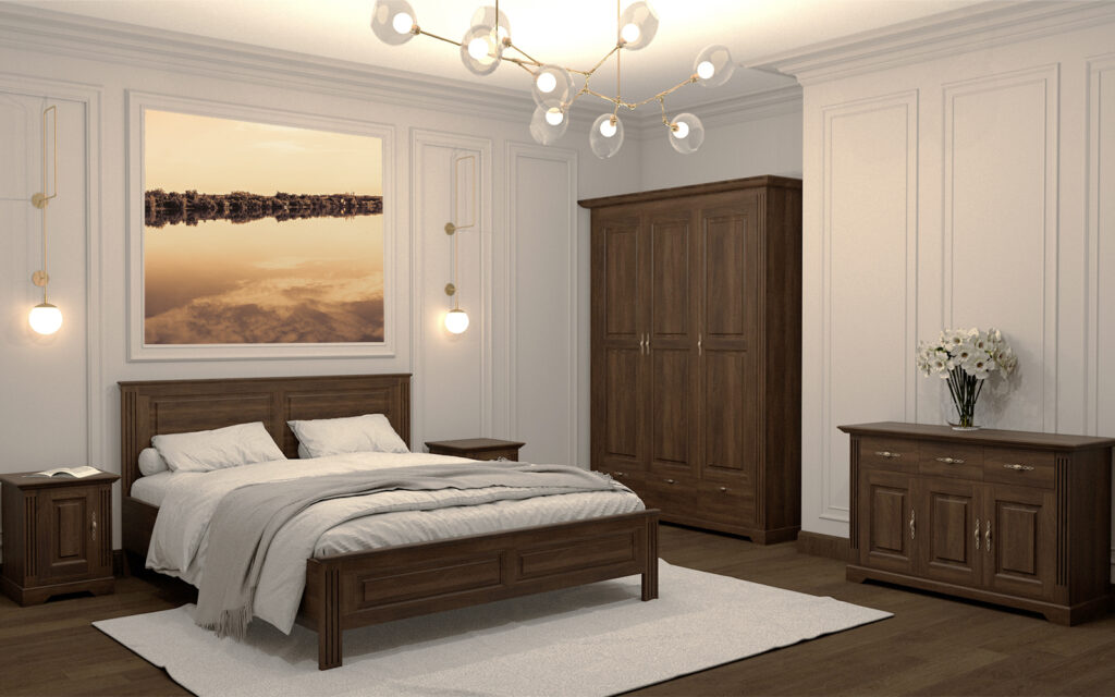 Modern atmosphere with solid wood furniture 4 Dormitor Louis Lemn Masiv, Maro