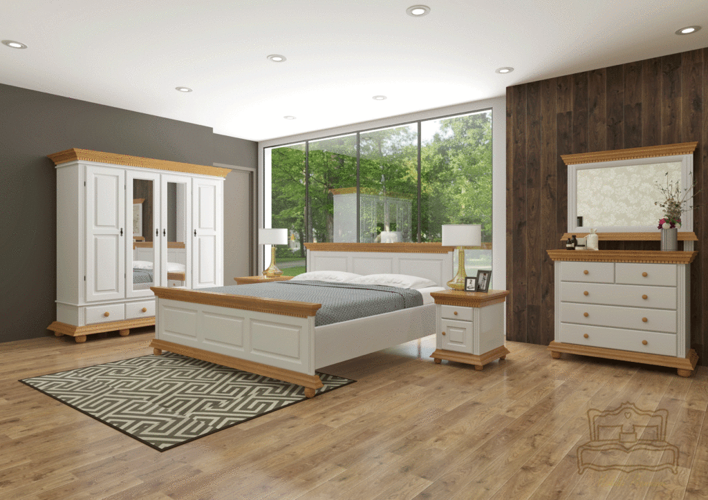 Functional and aesthetic furniture, with a style according to preferences 4 Luxus White/Natural Sold Wood Bedroom - Functional and aesthetic furniture