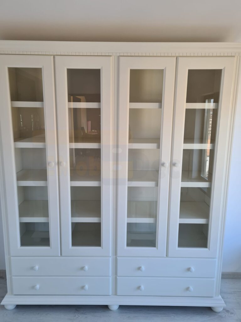 Real double library, showcase, massive wood 180 x 45 x 203 cm