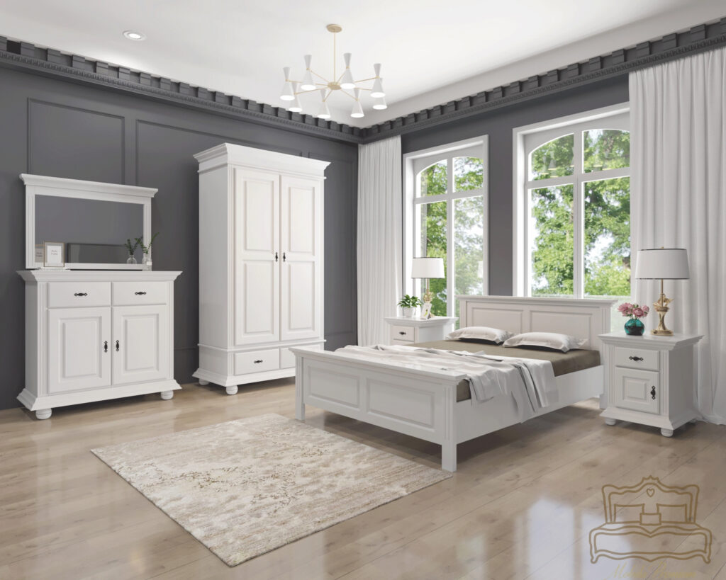 White bedroom select solid wood - authenticity in the bedroom