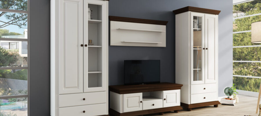Living Royal White/Walnut Sold Wood