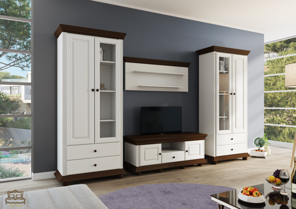 Living Royal White/Walnut Sold Wood