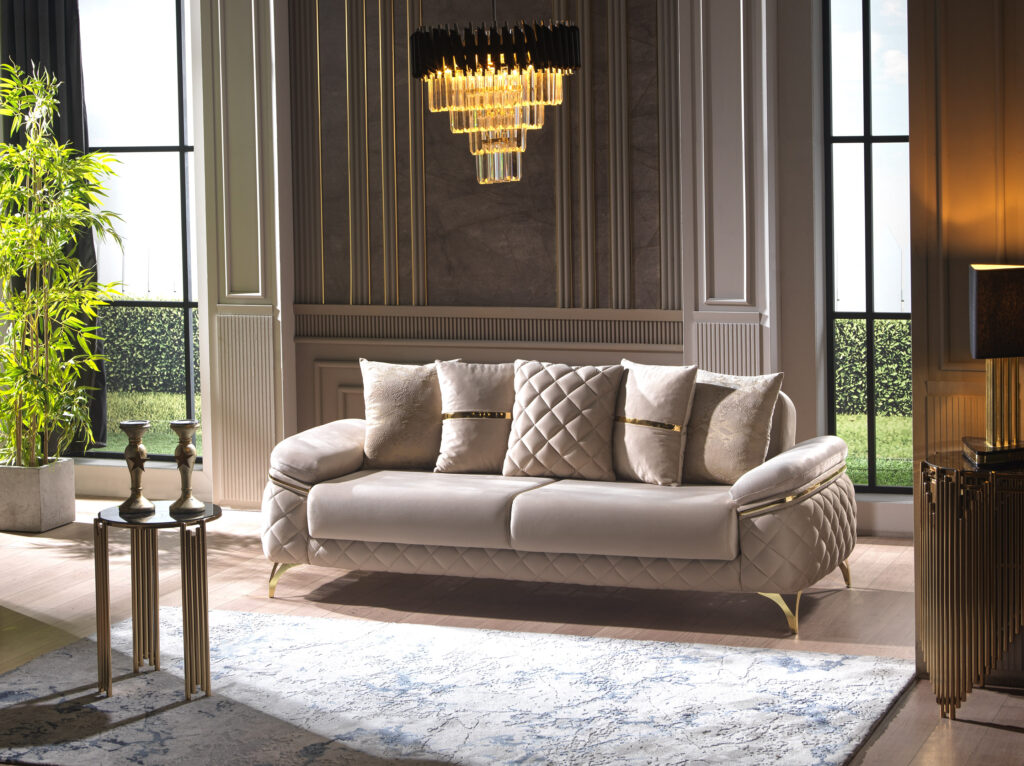 Beige sofa bed