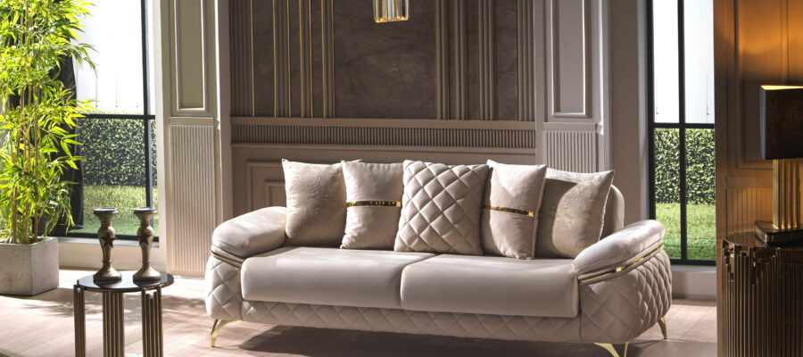 Beige sofa bed